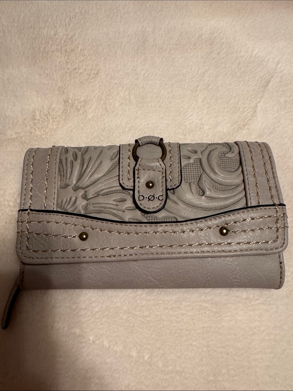 b.o.c wallet Women’s Embossed Flap Wallet - grey